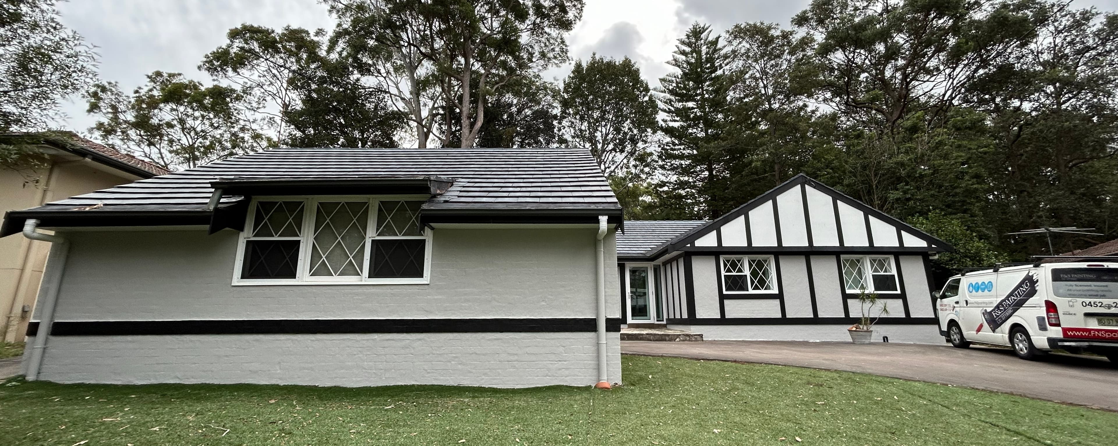 Carlingford wide front facade after exterior house repainting