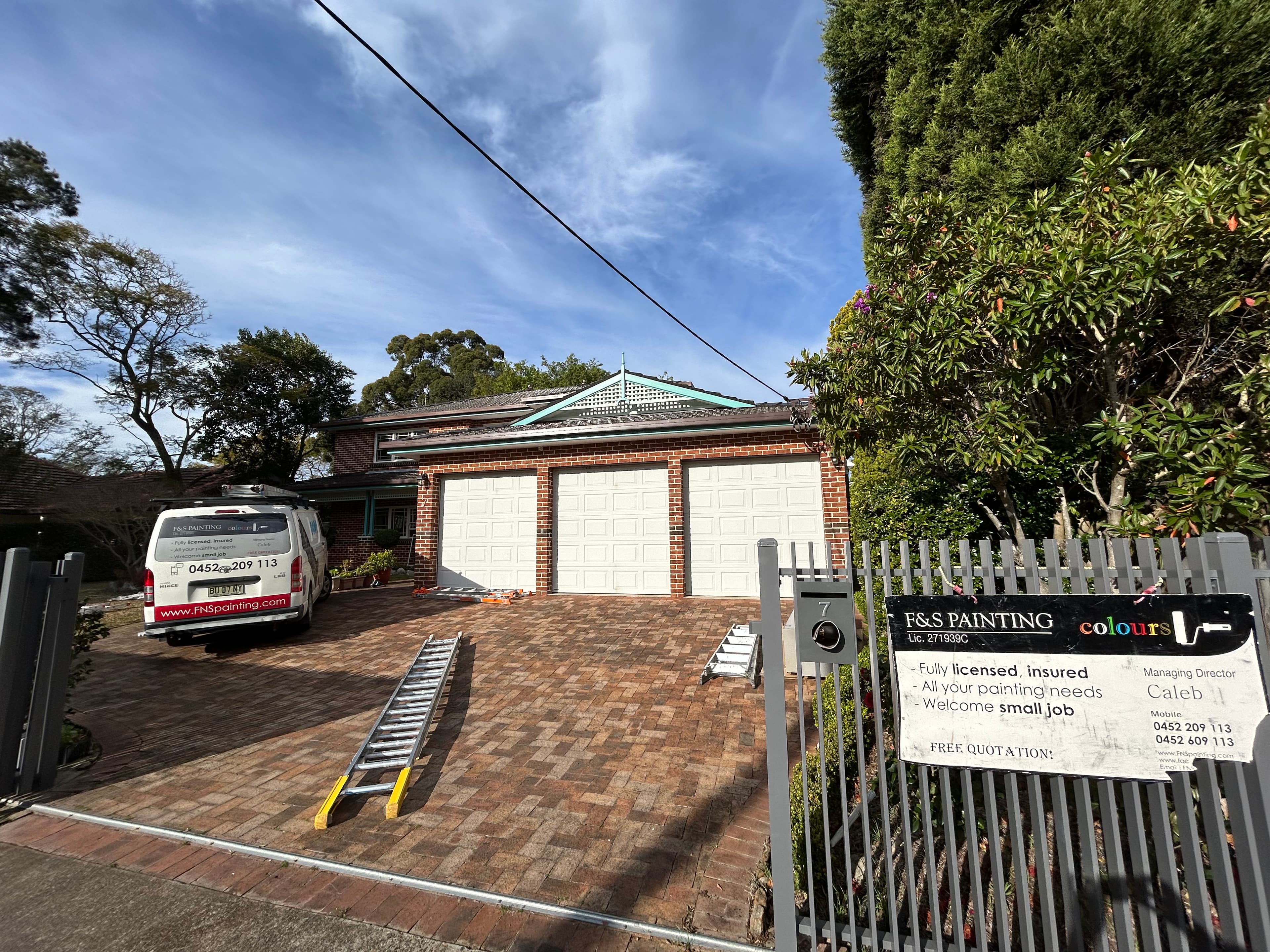 Chatswood street view with garage frontage and painted exterior details
