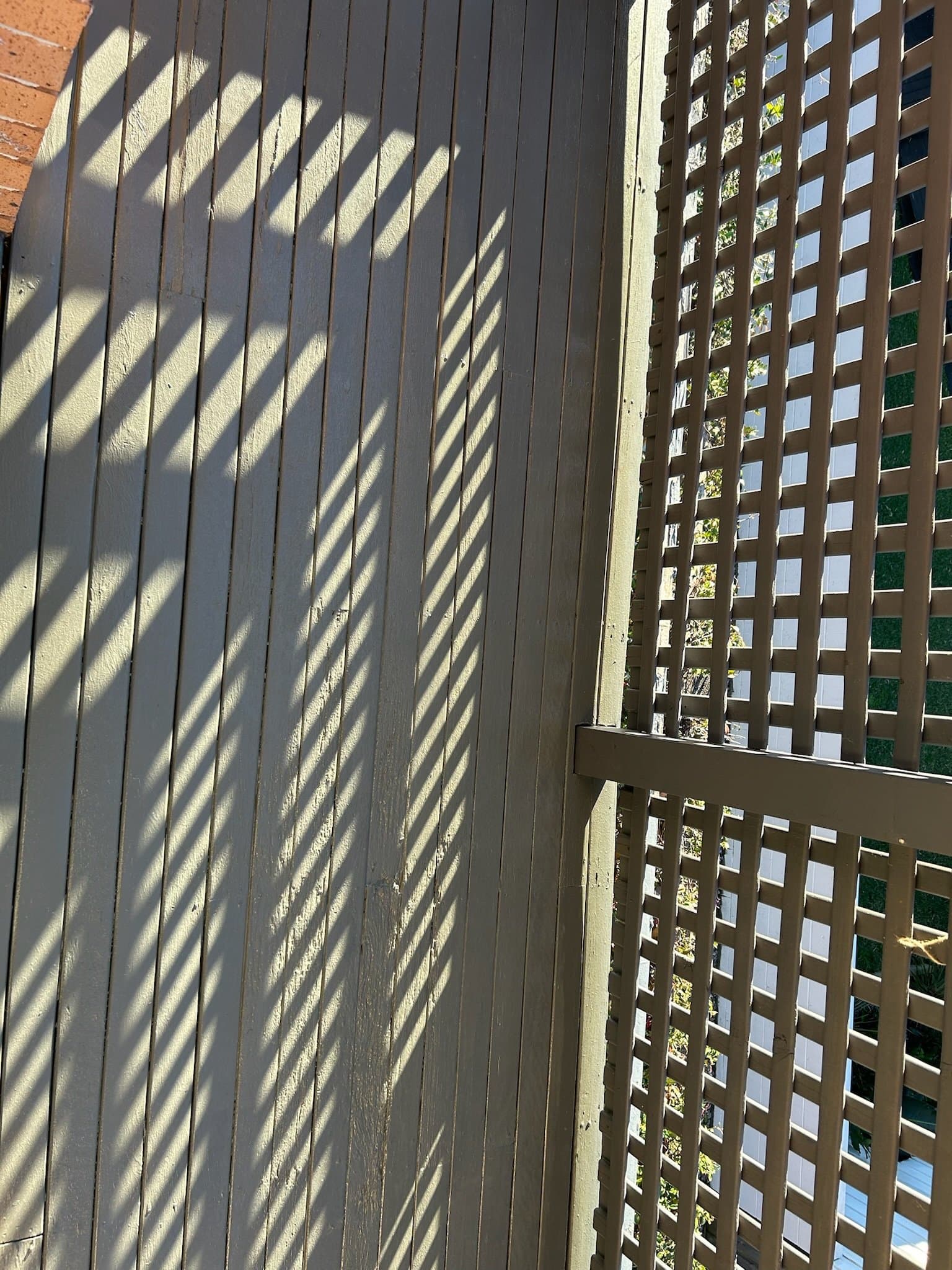 Balcony decking and lattice after exterior repainting in Sydney