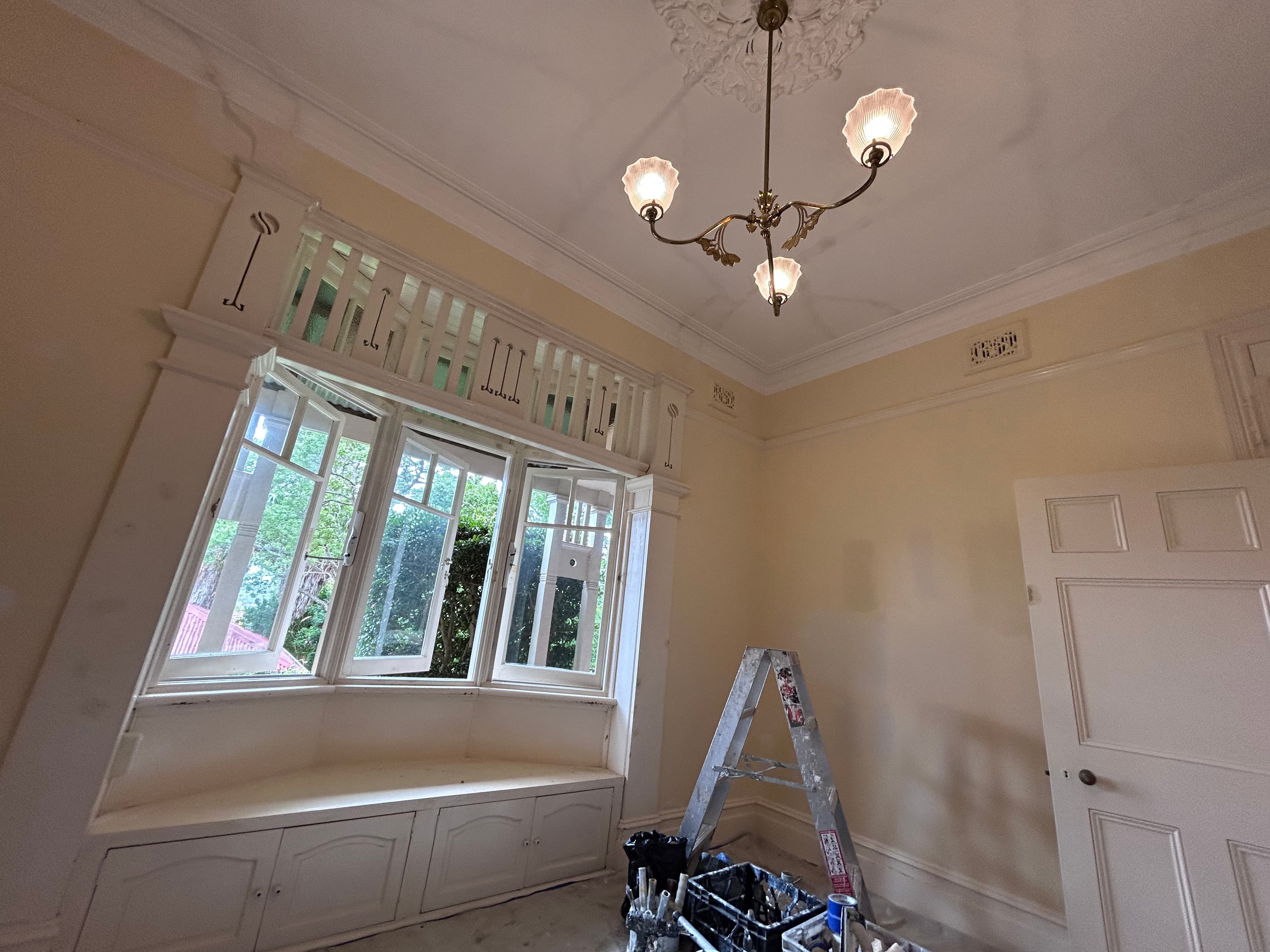 Mona Vale heritage living room before interior repainting preparation
