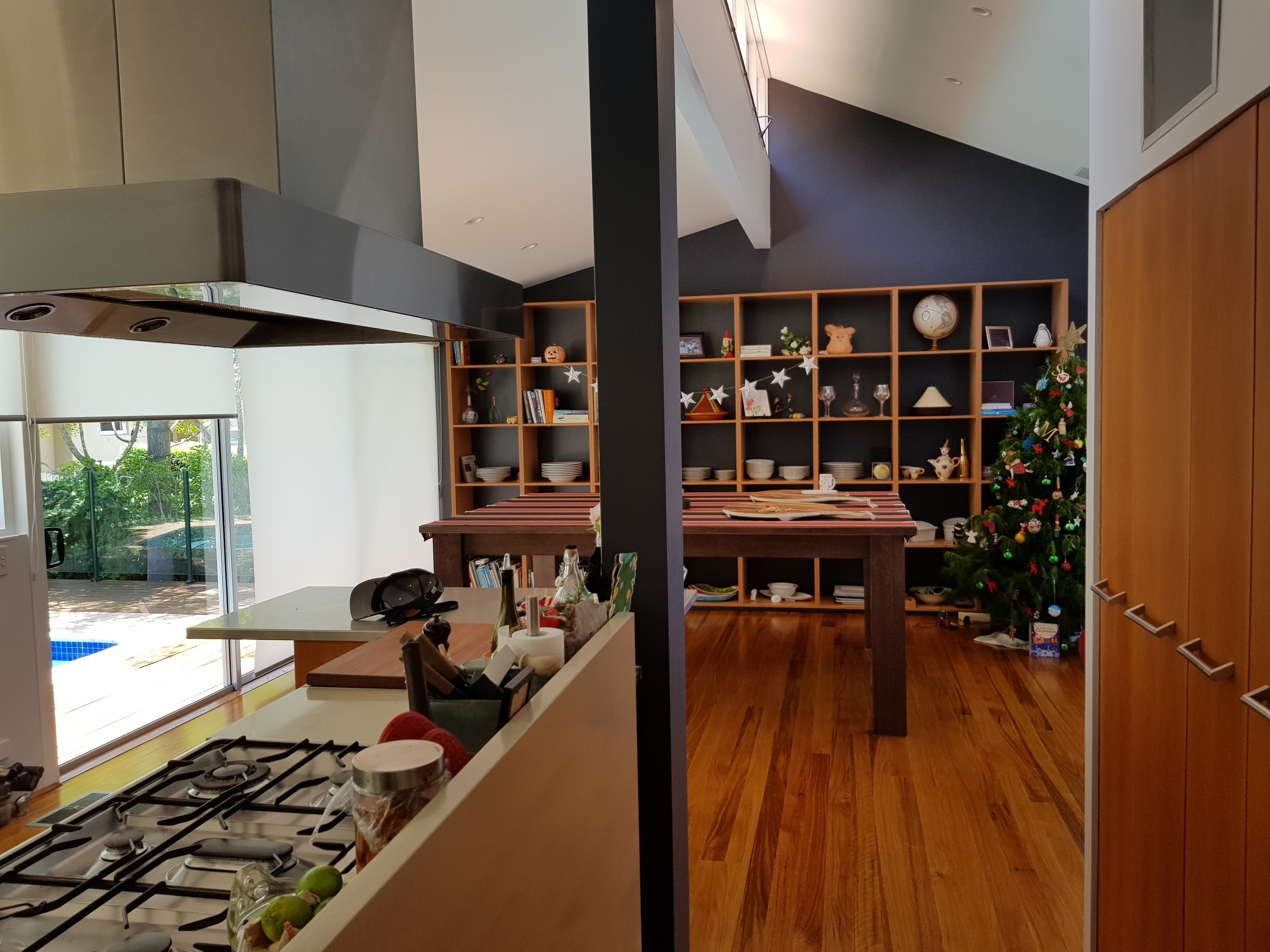 North Bridge interior living and kitchen area after fresh wall and feature wall repainting