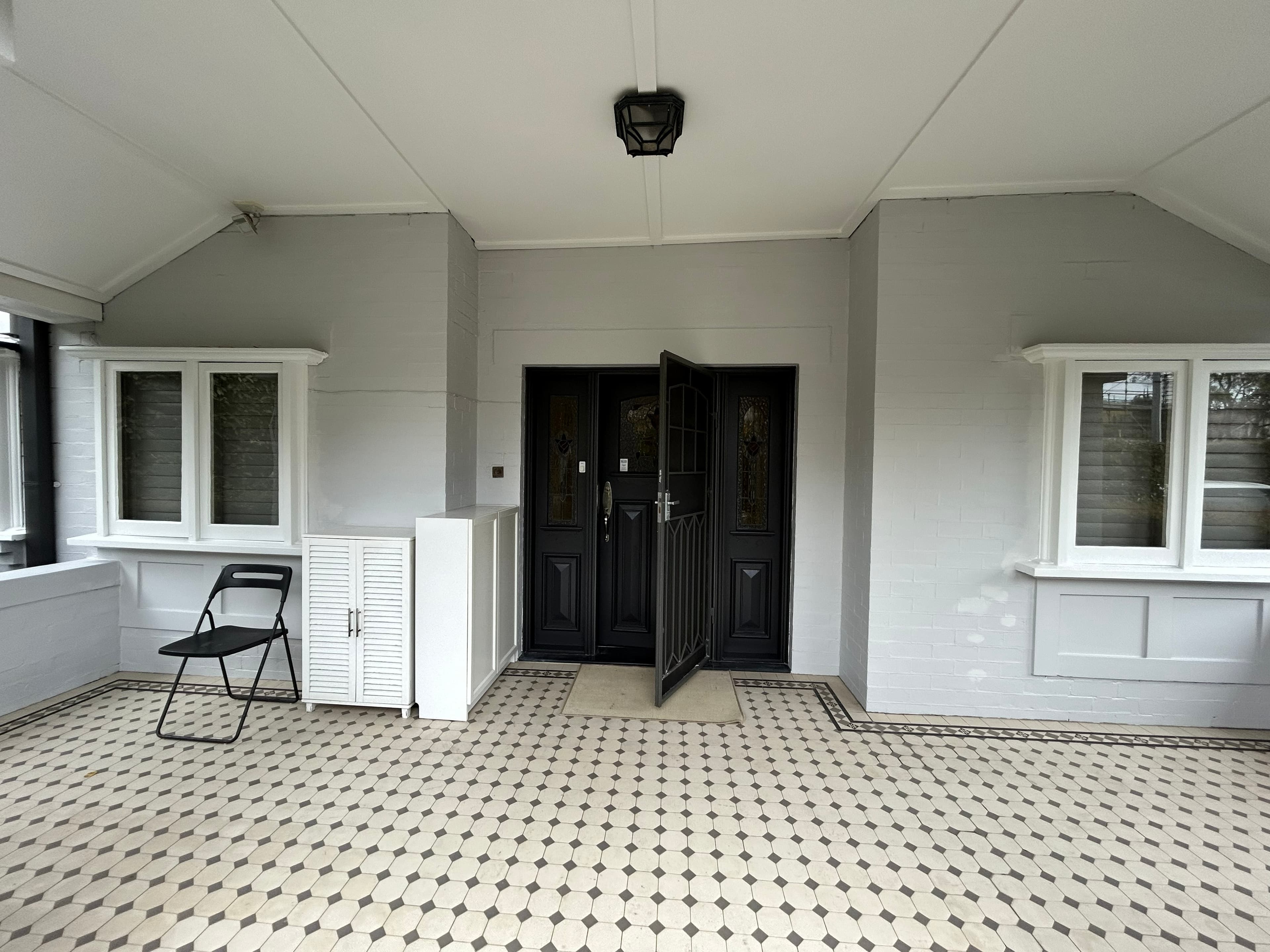North Willoughby front porch and entry doors after exterior painting