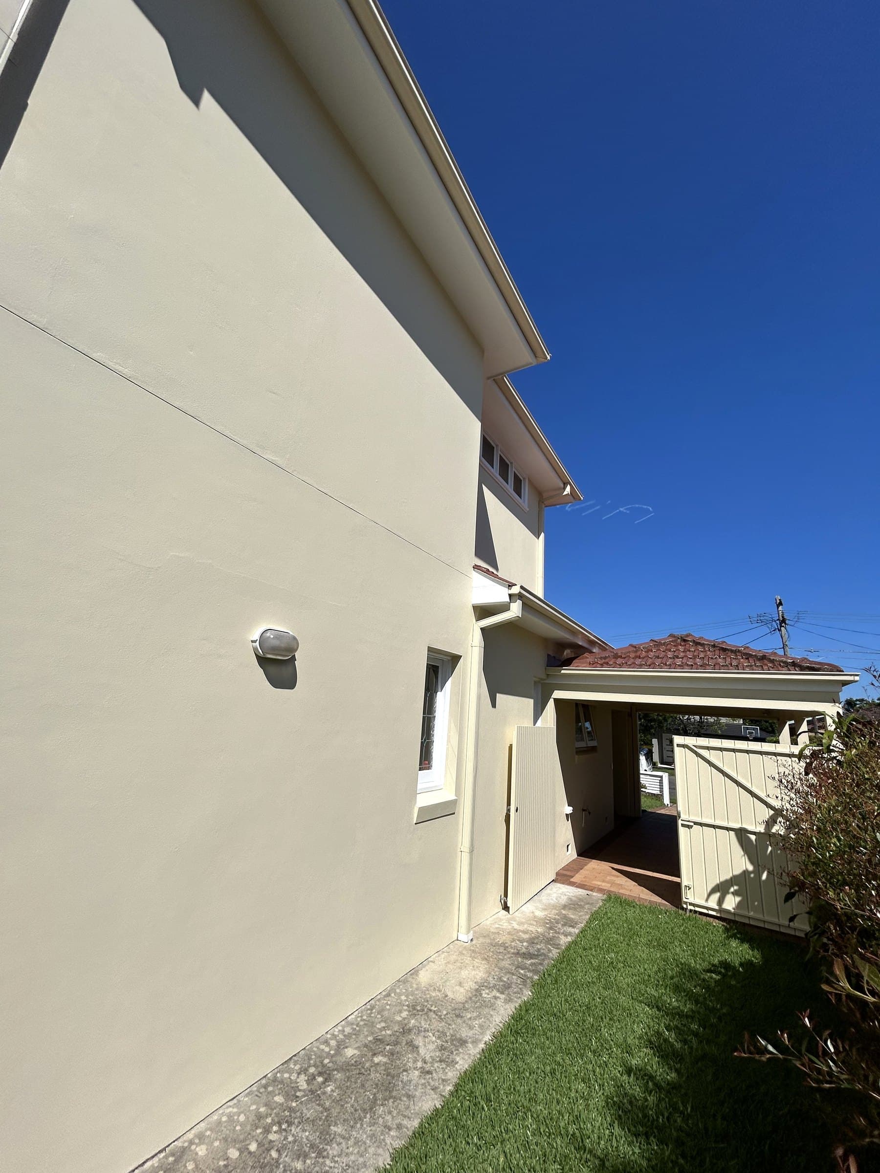 North Willoughby side wall and trim detail after repainting