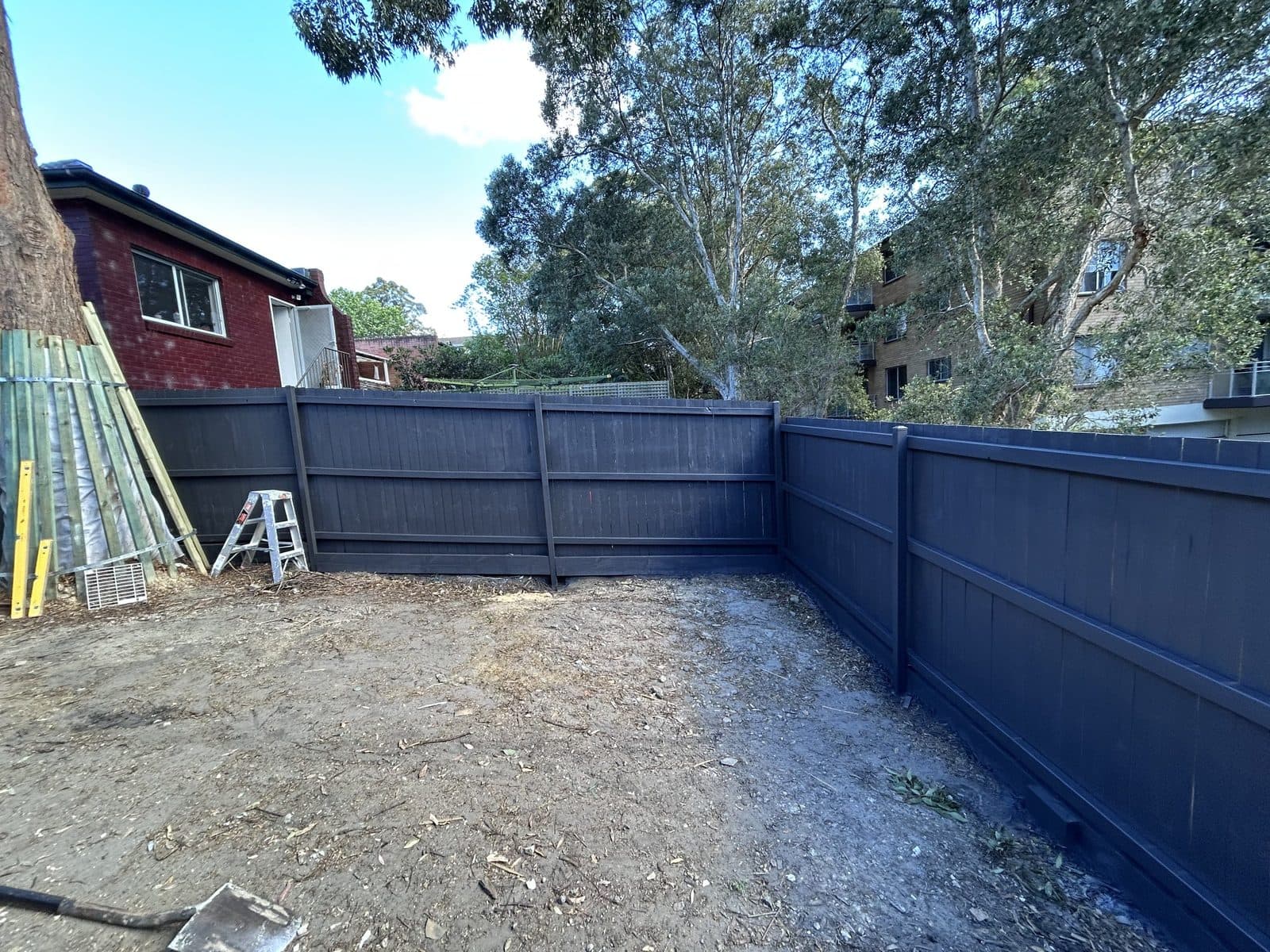 Third finished view of the timber fence in North Willoughby