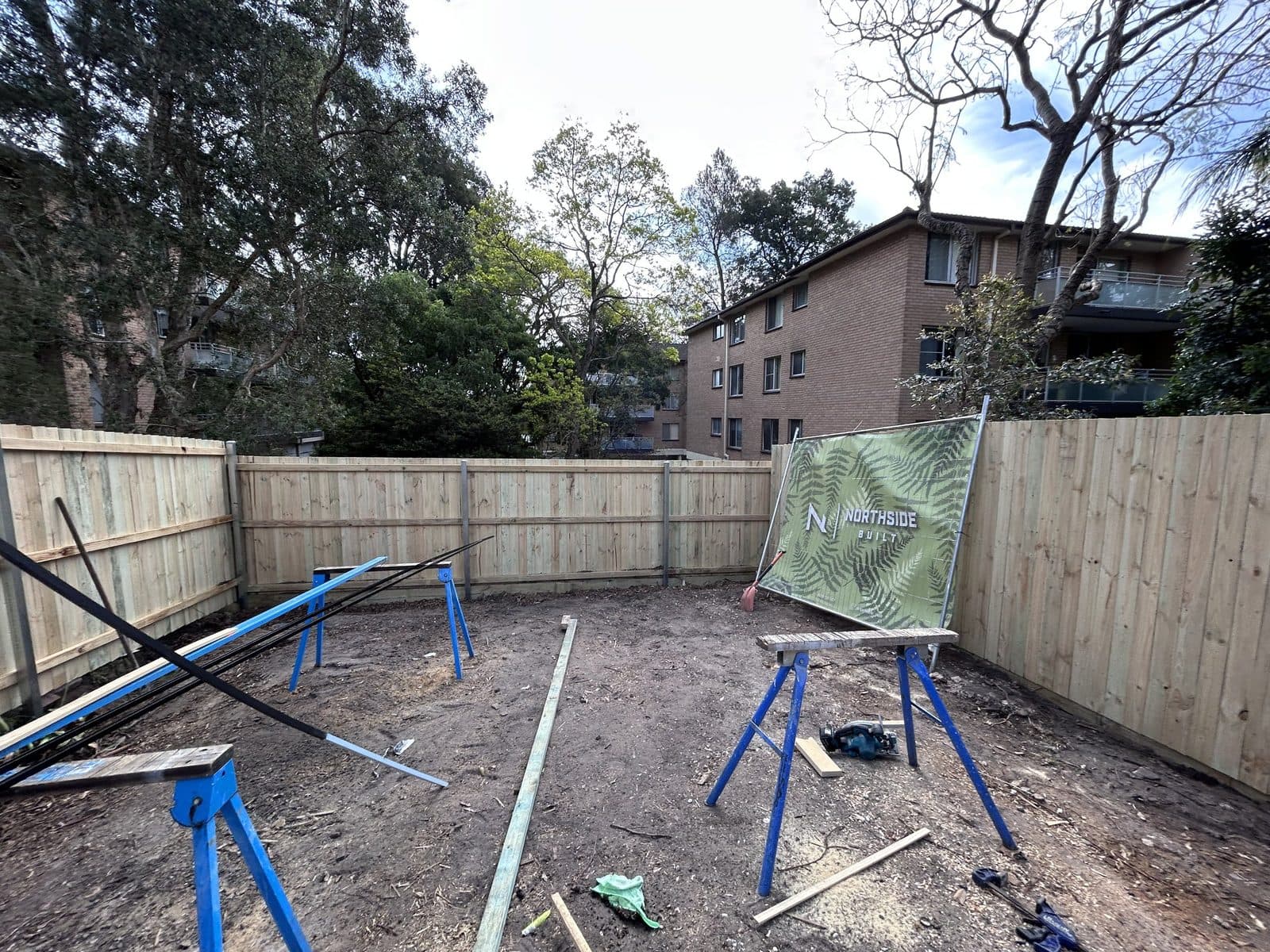 Timber fence in North Willoughby before painting