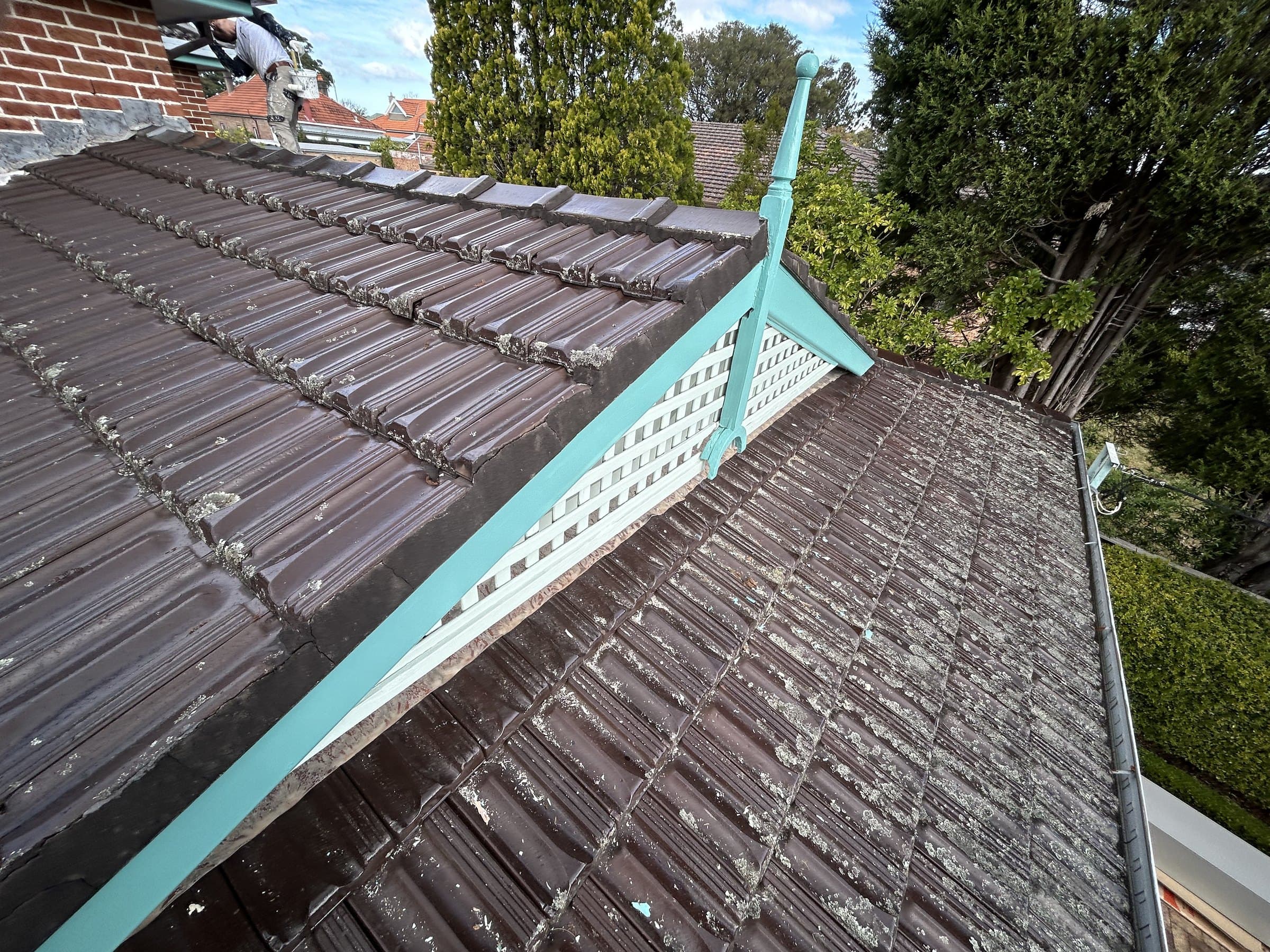 North Willoughby gable timber detail and roofline after exterior repainting