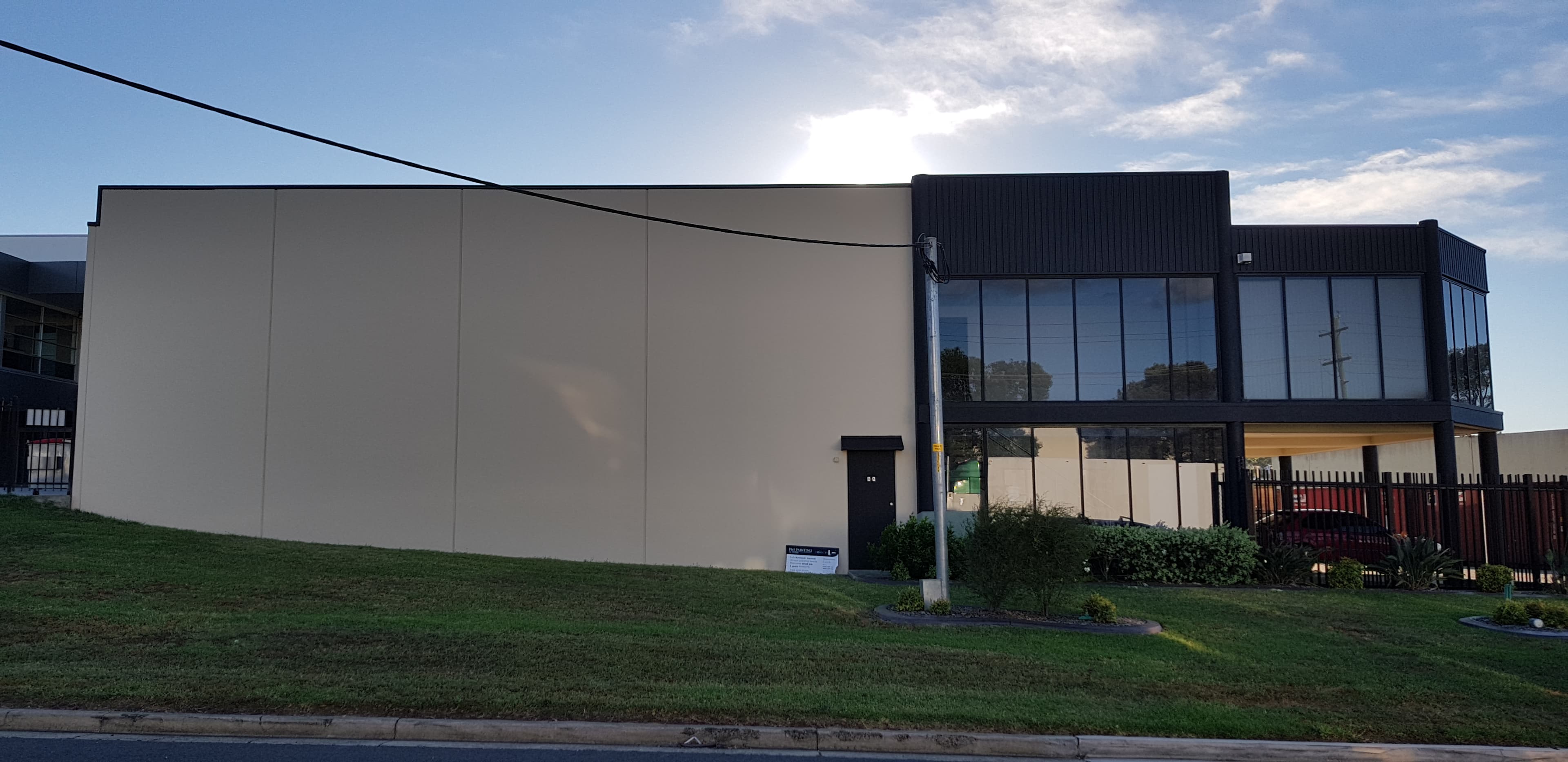 Wetherill Park commercial building facade after exterior repainting