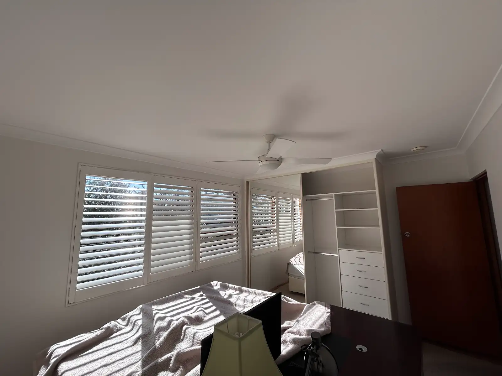 Chatswood apartment bedroom window wall and ceiling after repainting