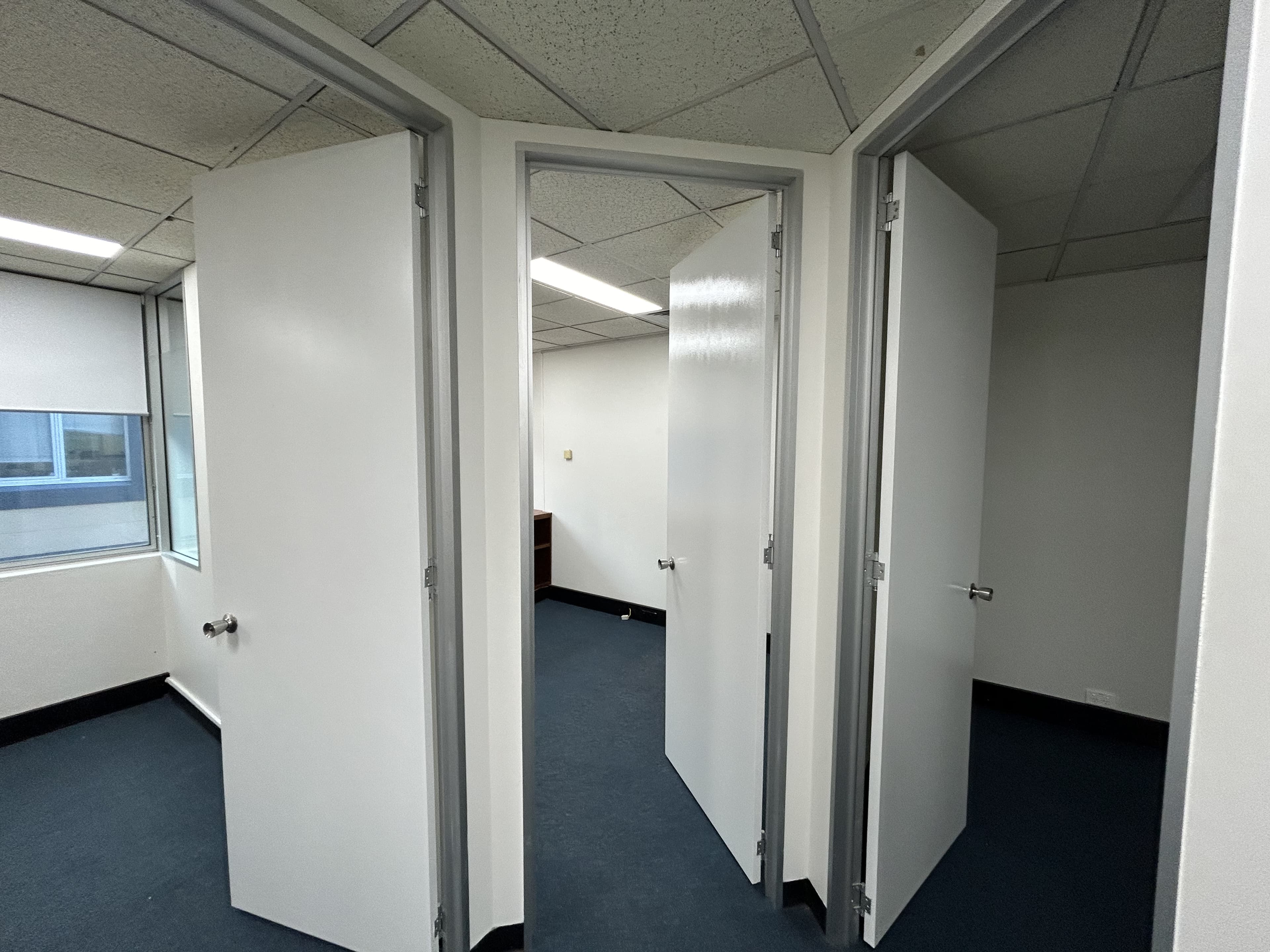 Chatswood office corridor and room entries after commercial interior painting