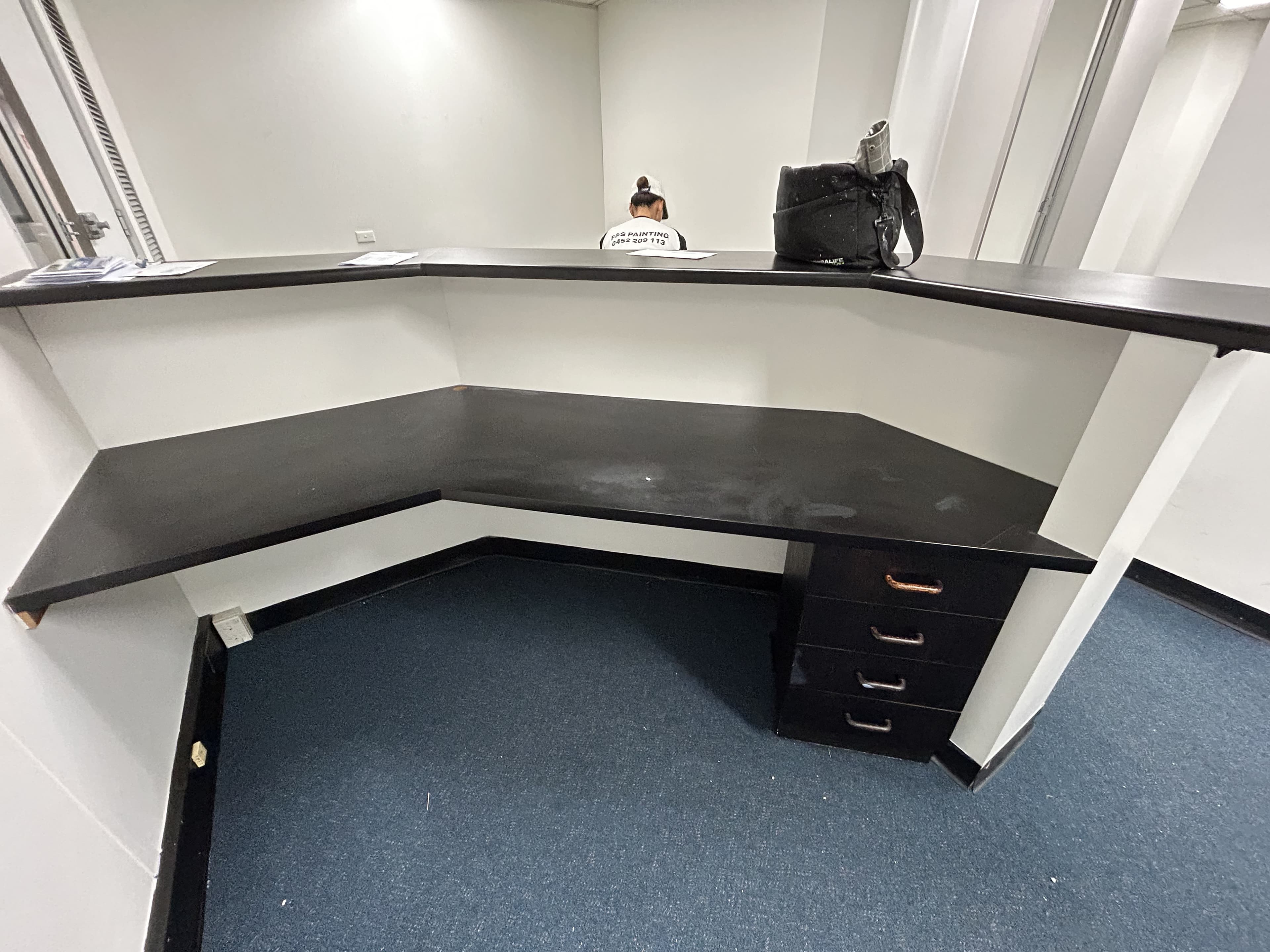 Chatswood office reception counter and work surface after interior painting