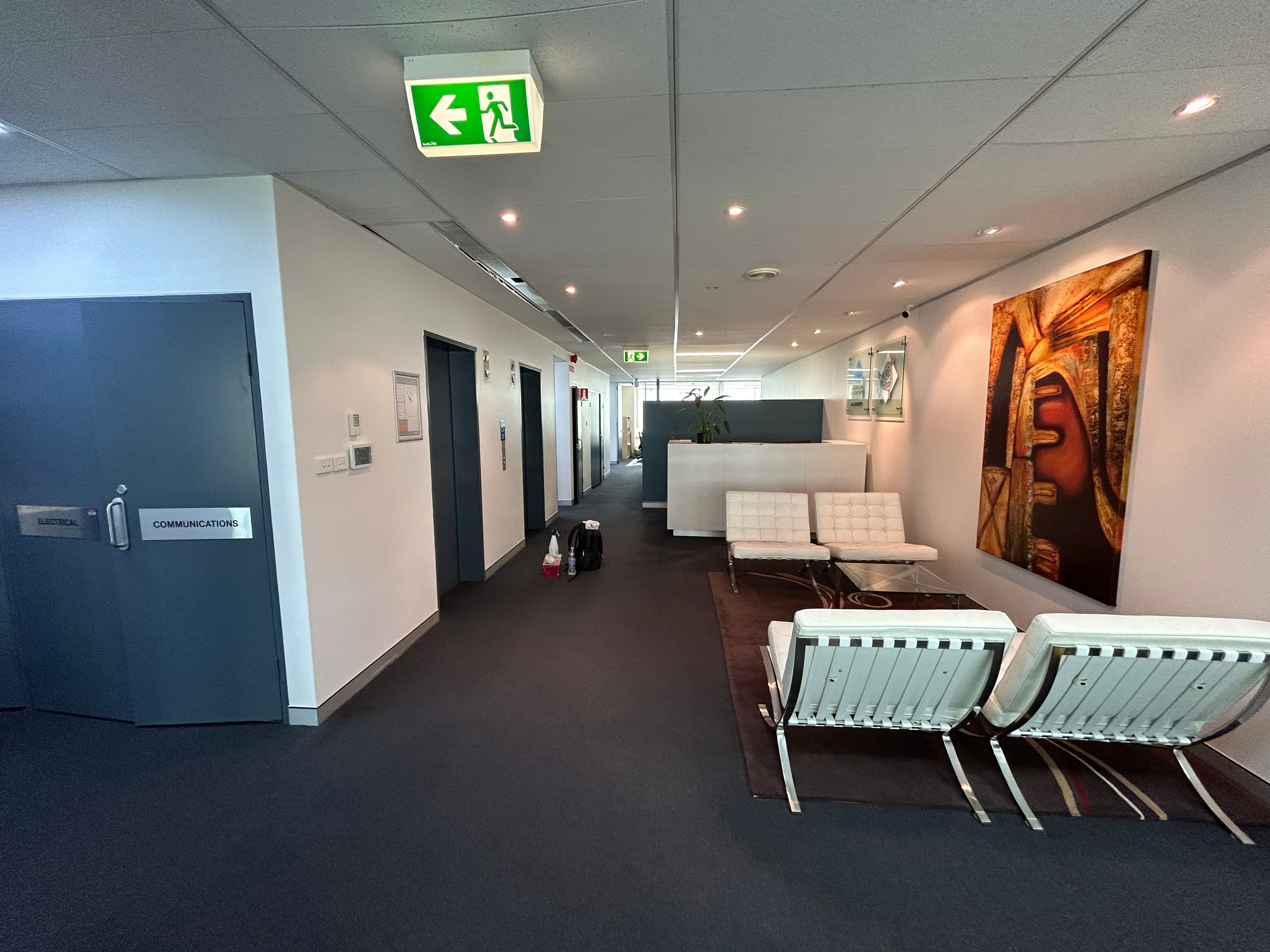 Chatswood office reception hallway after commercial repainting