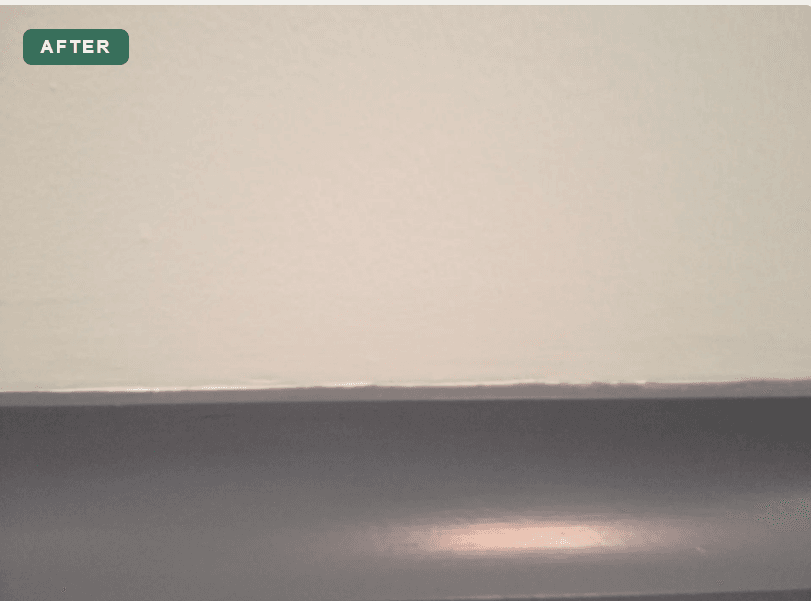 Bathroom ceiling after peeling paint and moisture-damage restoration in Chatswood West