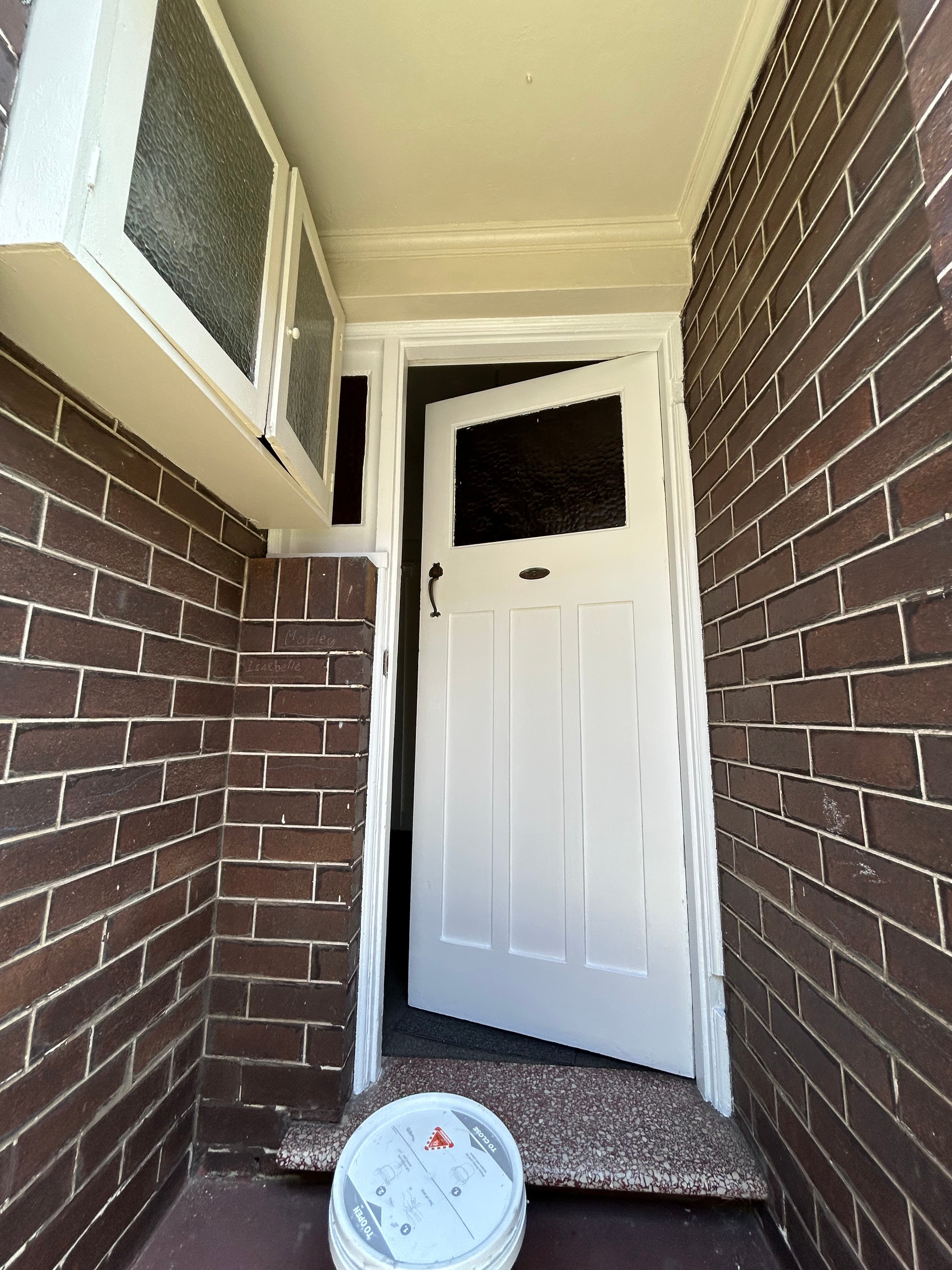 Earlwood entry door and trim after exterior painting