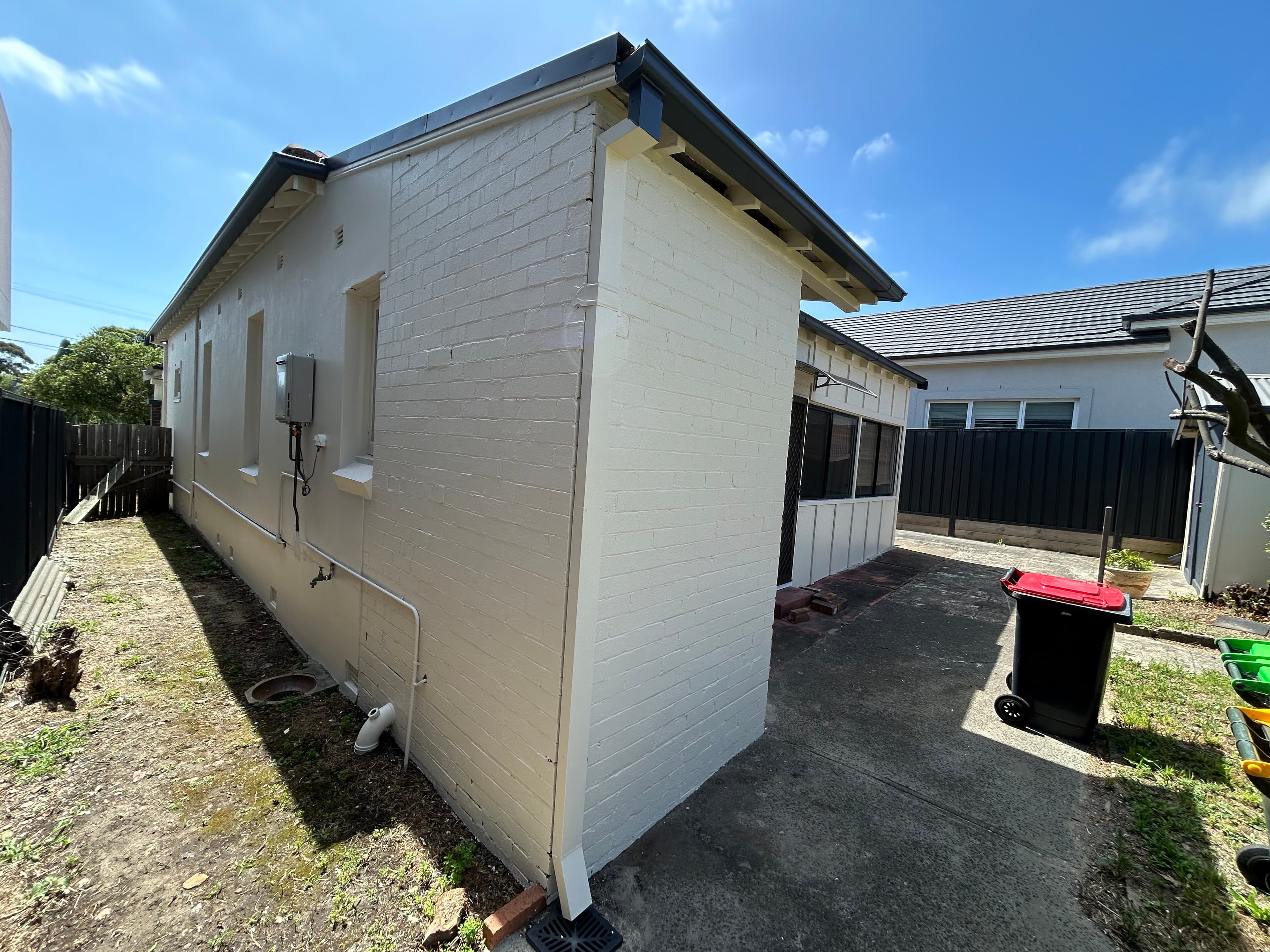 Earlwood side wall after exterior painting refresh