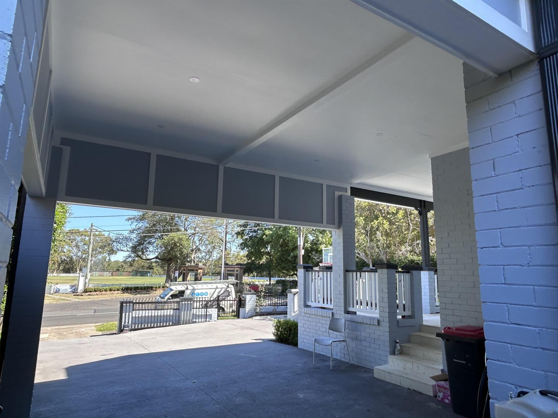 East Lindfield carport ceiling and front entry exterior after painting