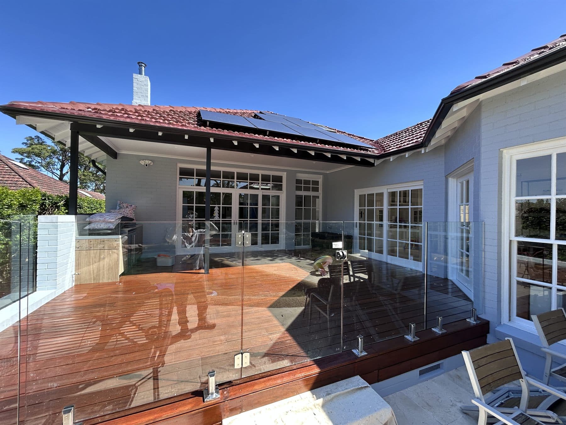 East Lindfield deck and French door surrounds after exterior painting