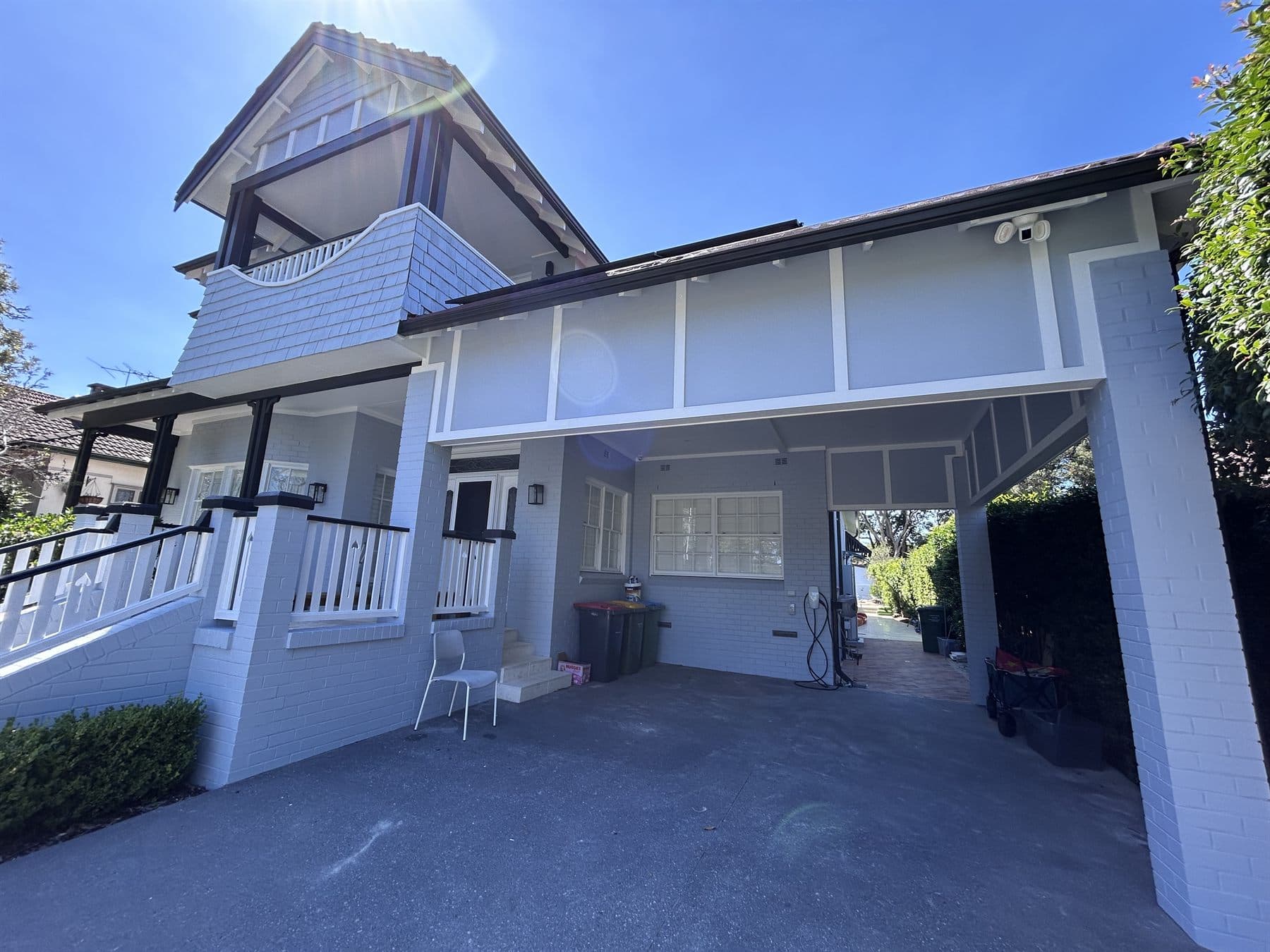 East Lindfield front driveway facade after exterior painting