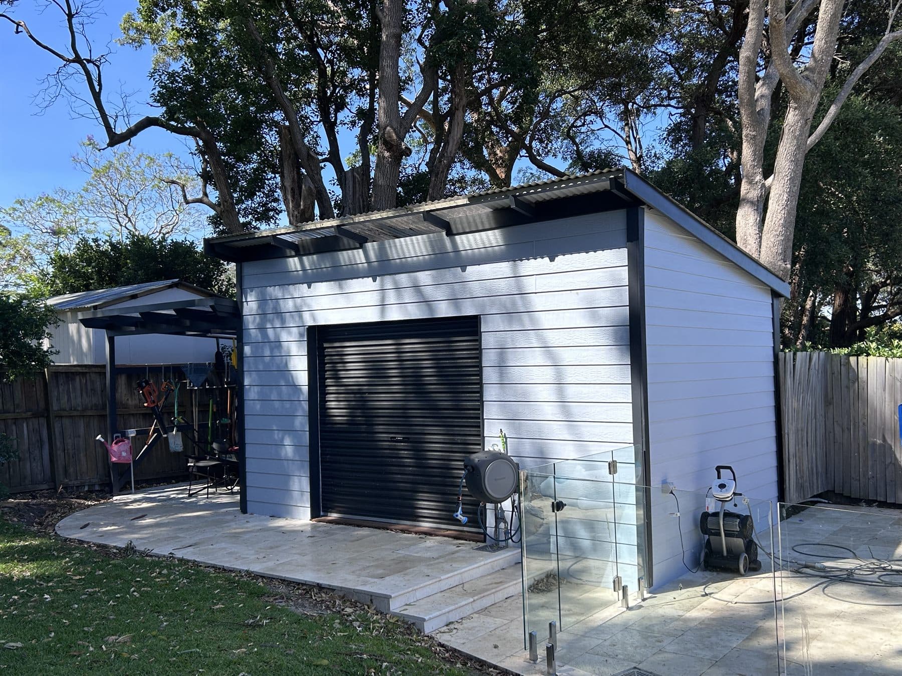 East Lindfield outbuilding exterior after fresh wall and trim repainting