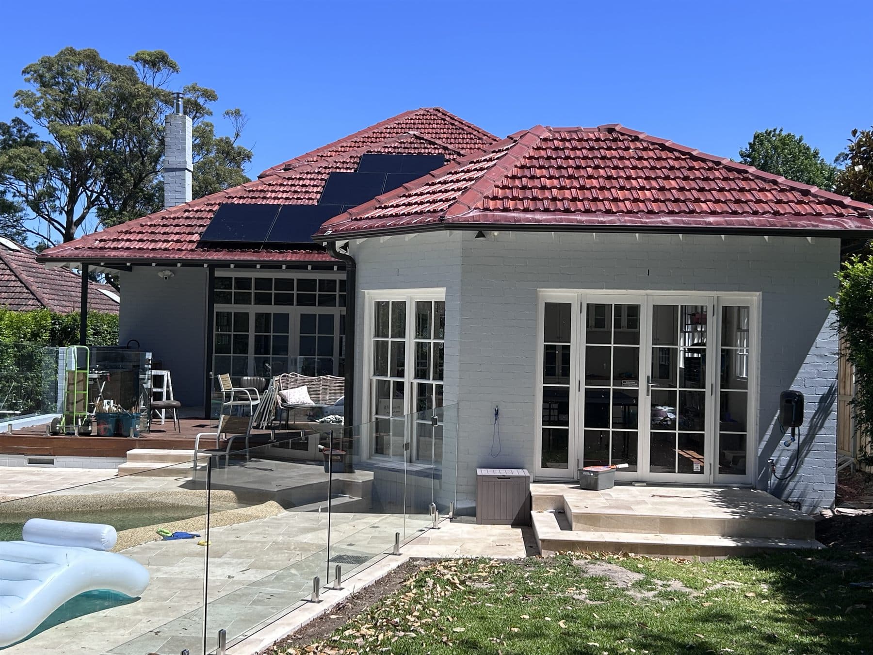 East Lindfield rear facade after exterior repainting near pool and deck