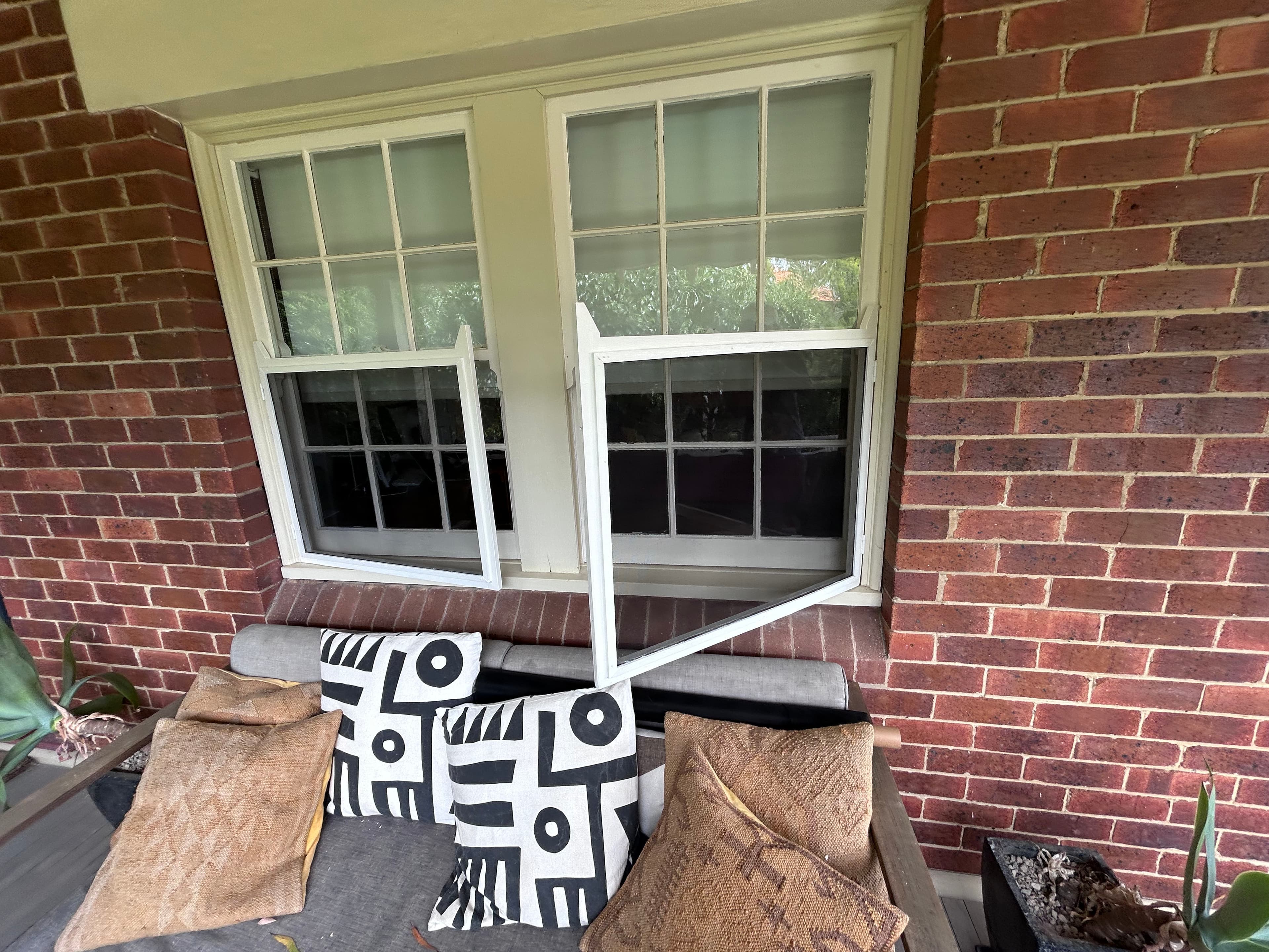 Lindfield verandah window and frame after exterior repainting