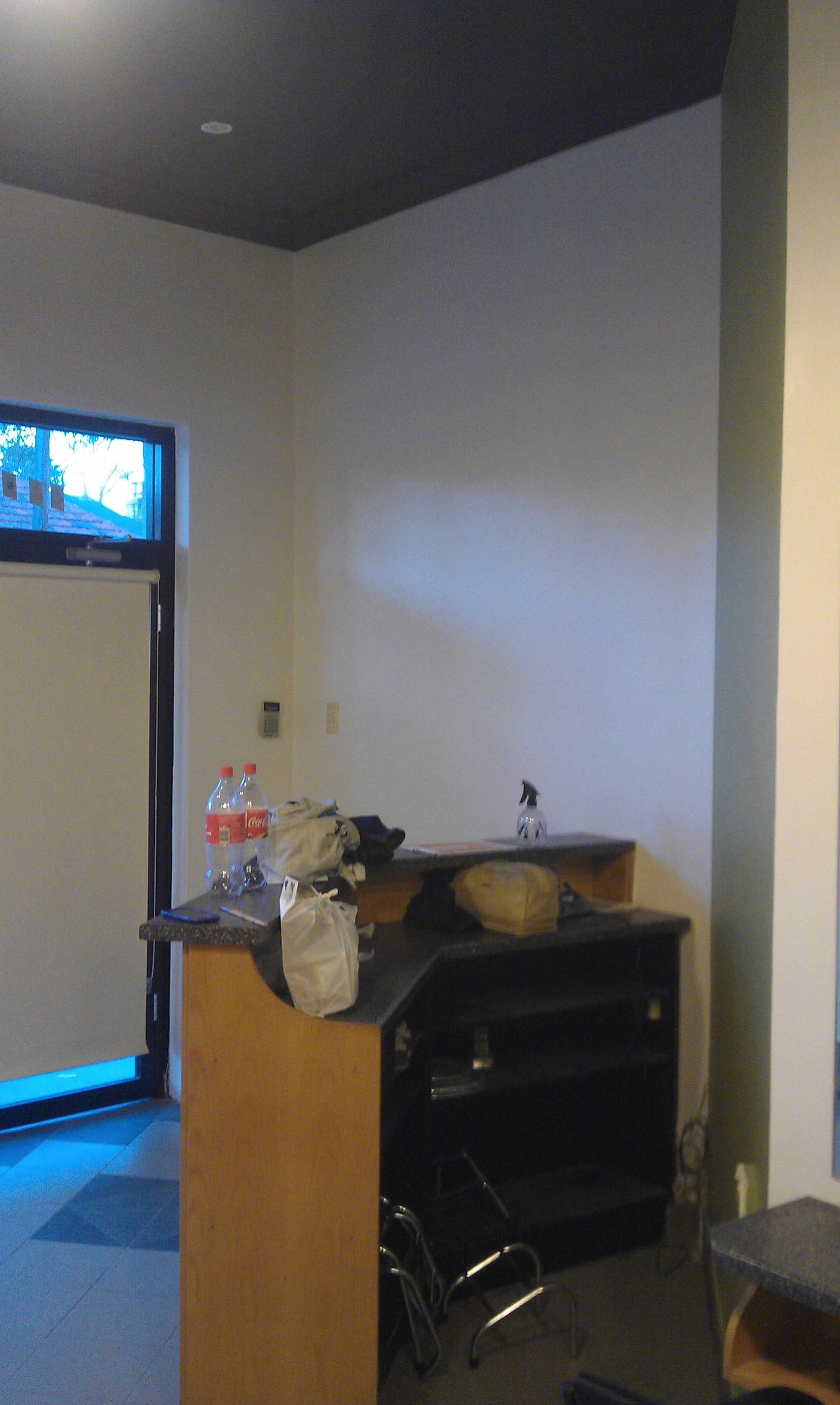 Marrickville salon reception wall and ceiling after interior painting