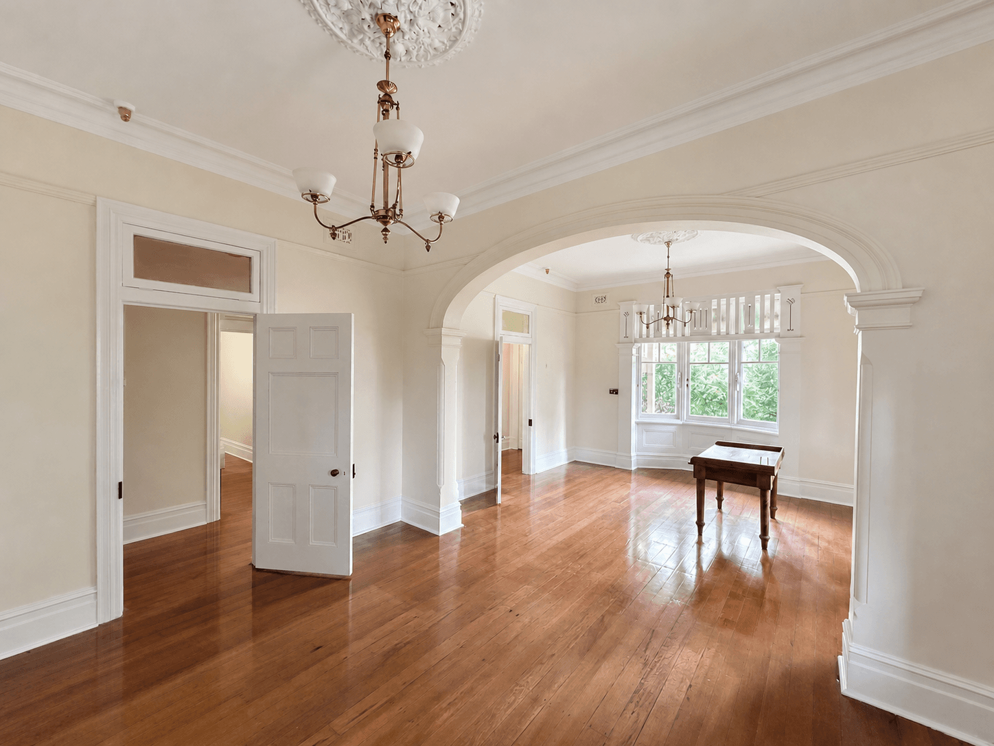 Mona Vale heritage rooms with ornate archway after professional interior painting