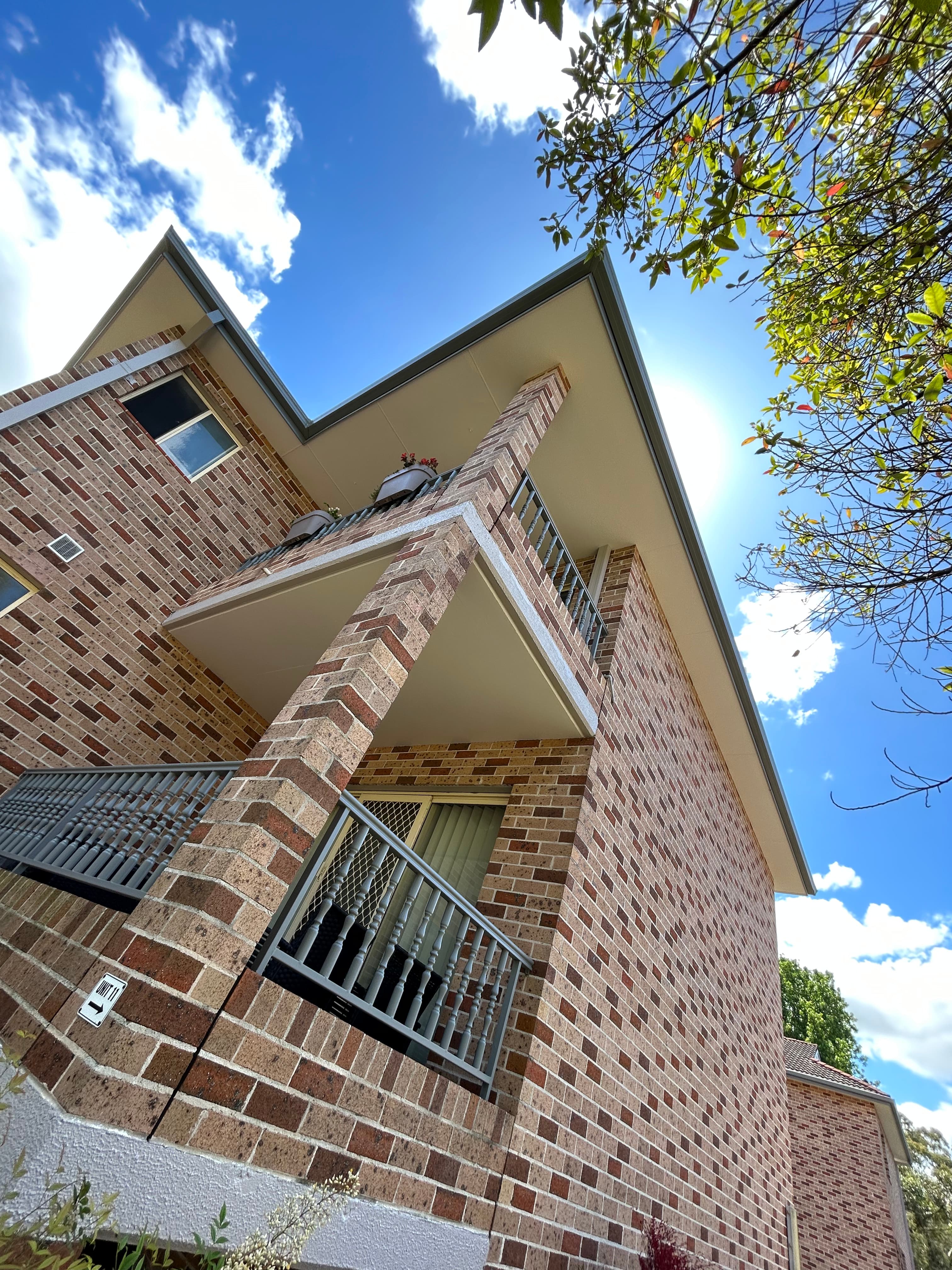 Narwee strata balcony and soffit viewed upward after painting refresh