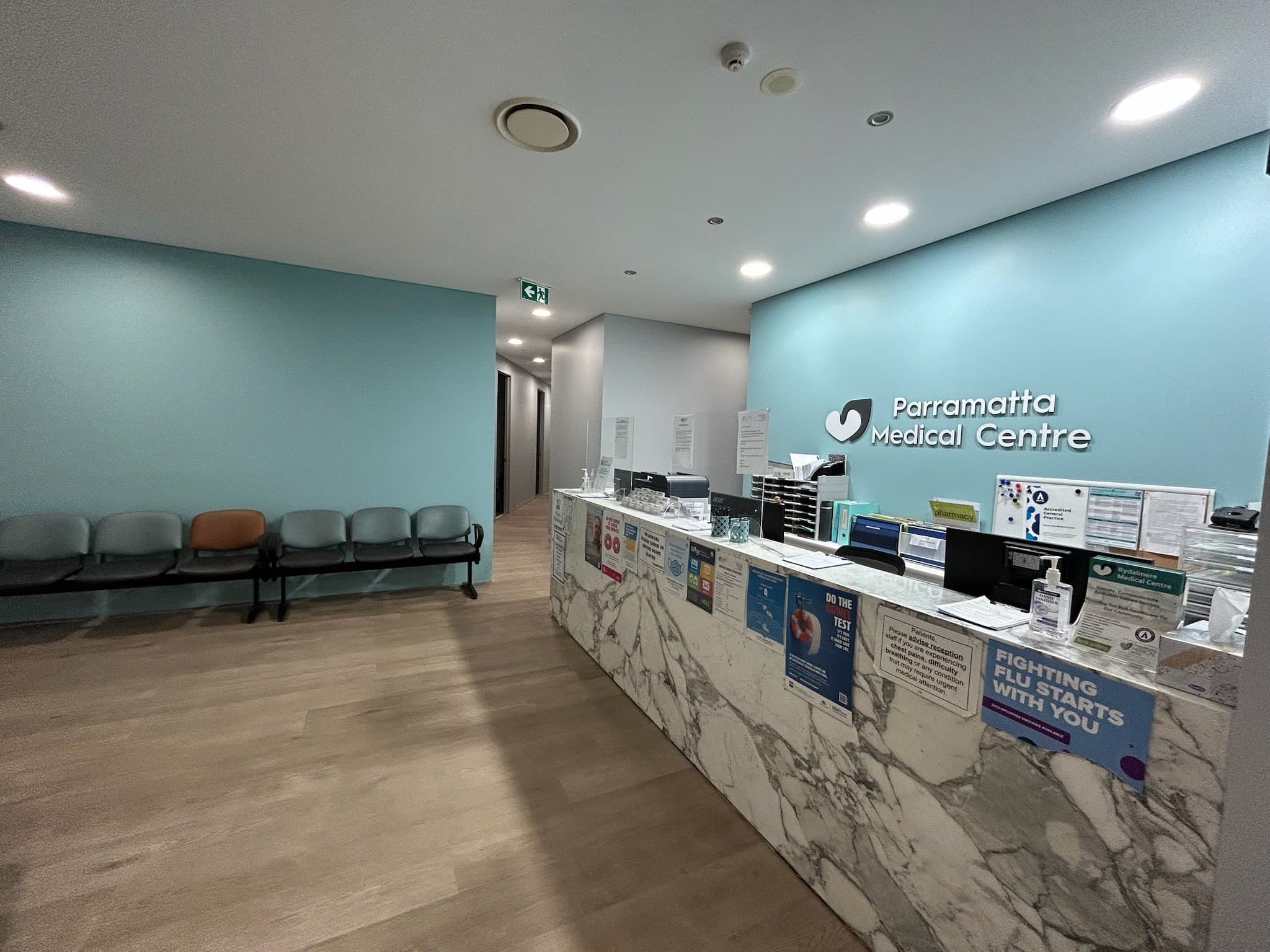 Parramatta Medical Centre reception area after professional commercial interior painting