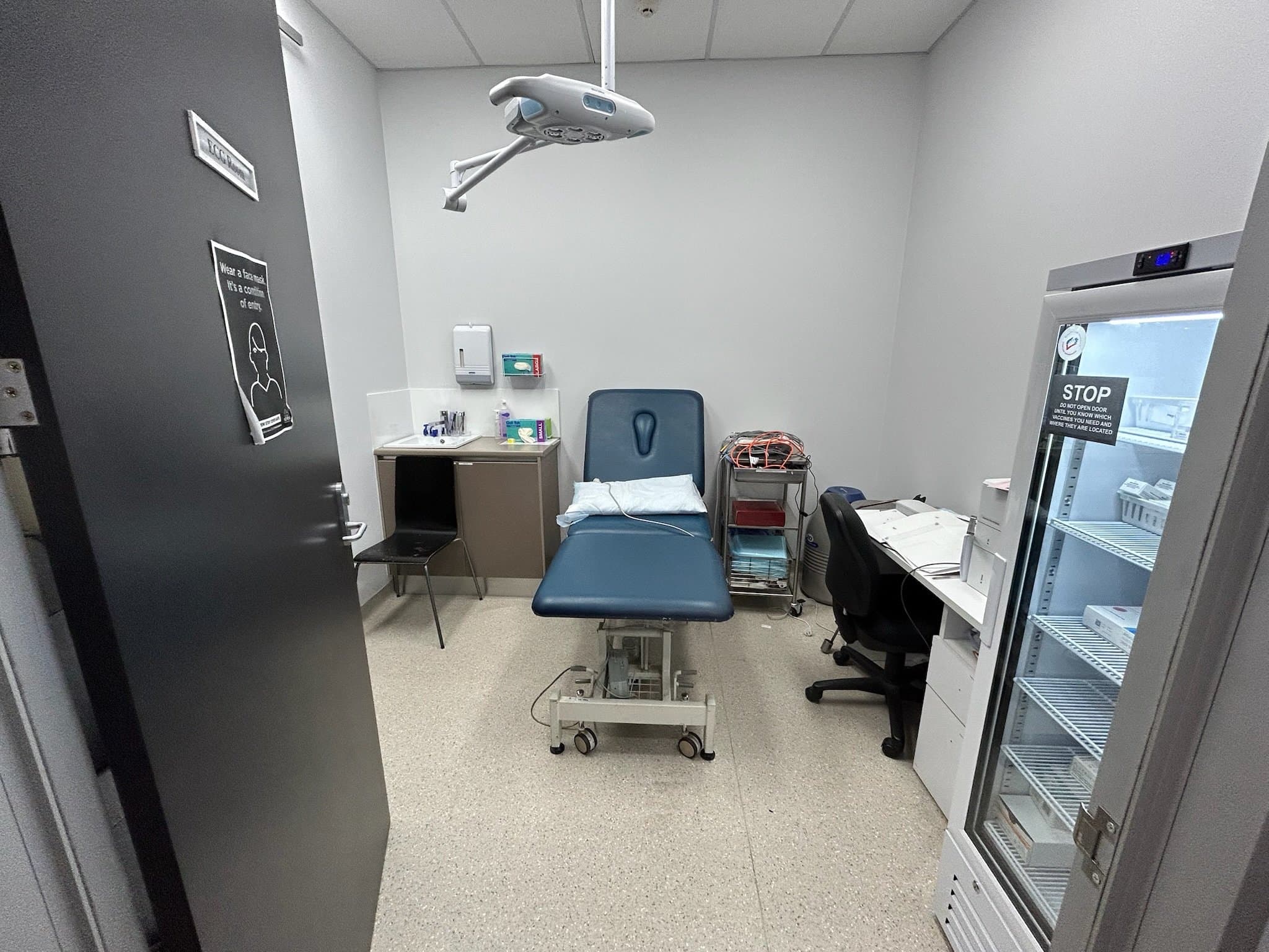 Medical centre treatment room with freshly painted neutral walls in Parramatta